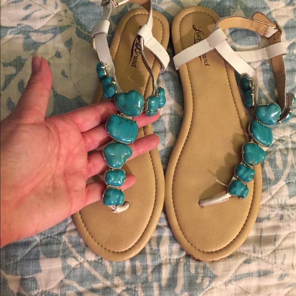 Lucky Brand Shoes - Lucky Brand Turquoise Sandals Sz 9